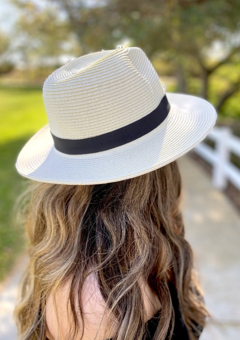 Cream Fedora Hat For Women WIth large Heads UPF50