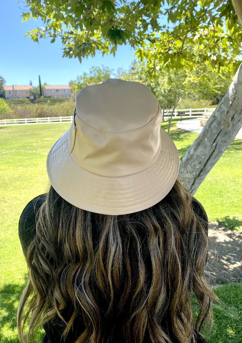 Bucket hat for large heads womens beige