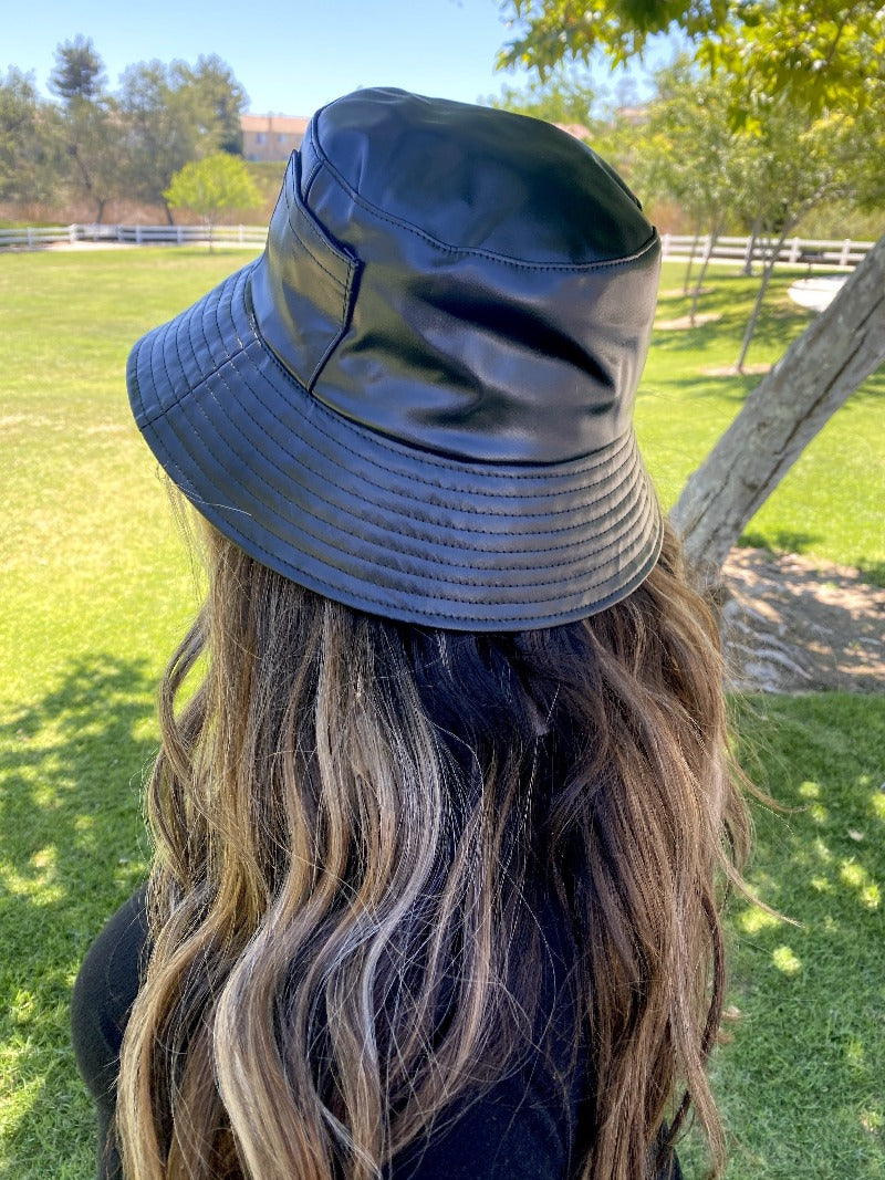 black Bucket hat for large heads women