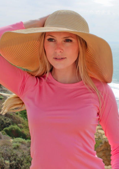 Beach Braid Hat For Women Floppy Beige