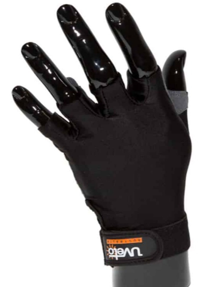 Sure Grip UV Gloves Fingerless UPF 50 Black Large