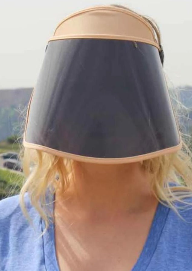 Solar Face Shield Face Visor Black, Tan Pink