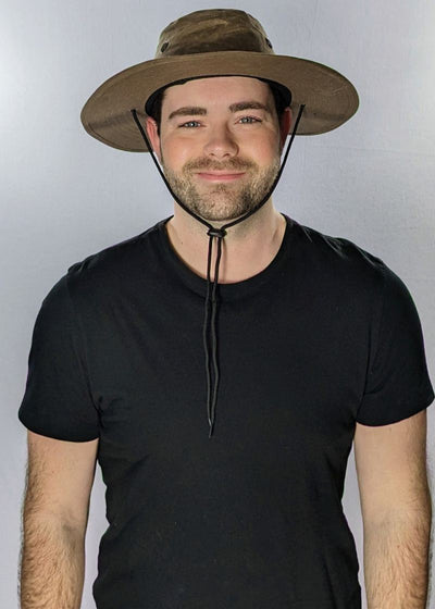 Big Head Hat For Men SPF Hat Breathable Wide Brim Chin Strap