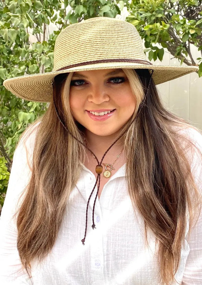 Wide Brim Sun Hat With Chinstrap | Gardening Hat – Sungrubbies display picture 3