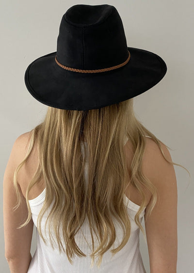 Black Felt Fedora For Women