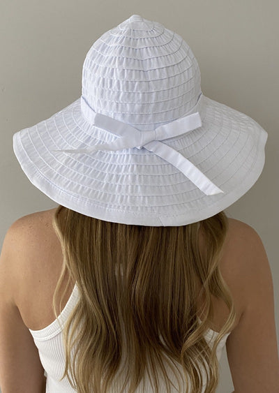 White Summer Hat Womens UPF 50