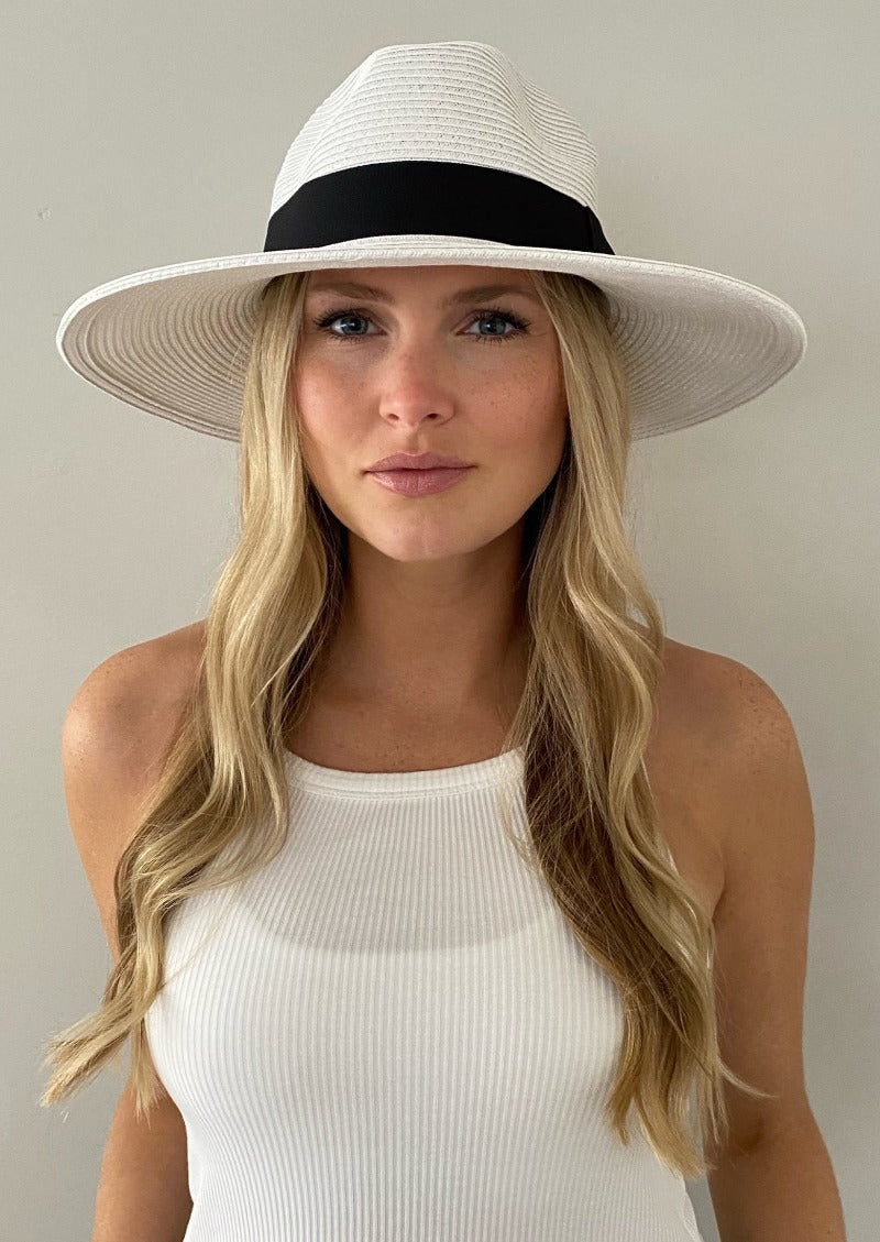 White Fedora Hat For Women WIth Large Heads