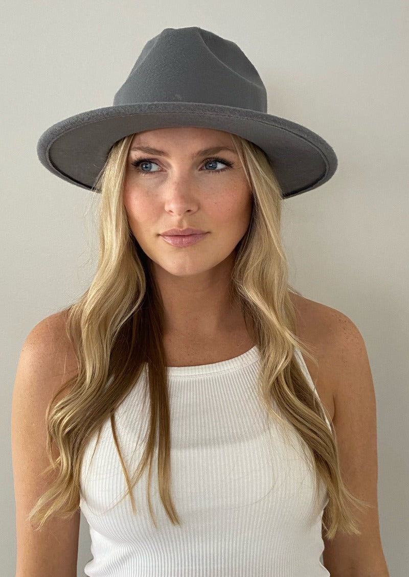 Grey Fedora Hat For Women