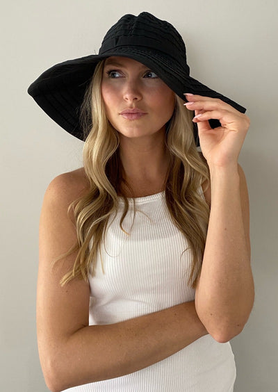 Black Floppy Hat For Women