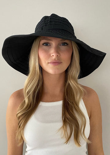 Black Summer Hat Womens UPF 50