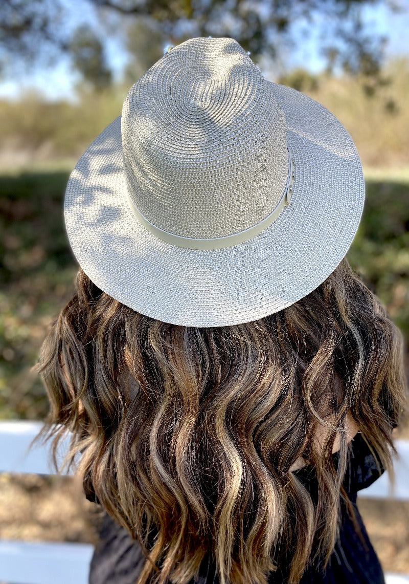 Beige Fedora Sun Hat For Women With Large Heads