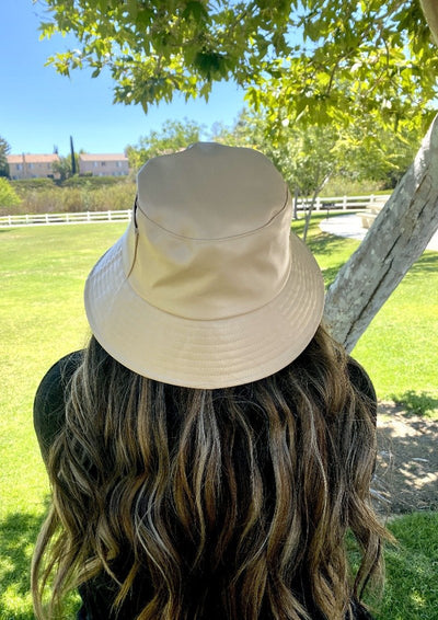Bucket hat for large heads womens beige
