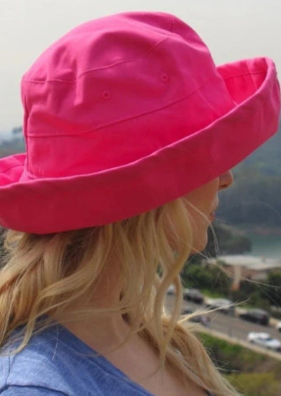 Travel Hat Womens Pink Foldable extra large
