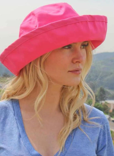 Pink Sun hat for women Packable Wide Brim UPF50 Size XL