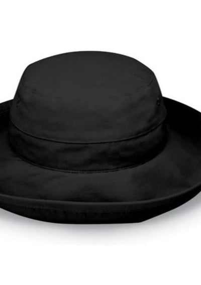 Black Sun Hat UPF50+ Wide Brim Fits Large Heads