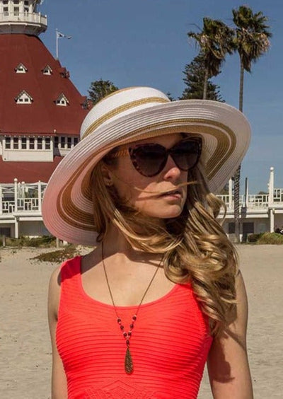 Womens Summer Hats Cream wide brim