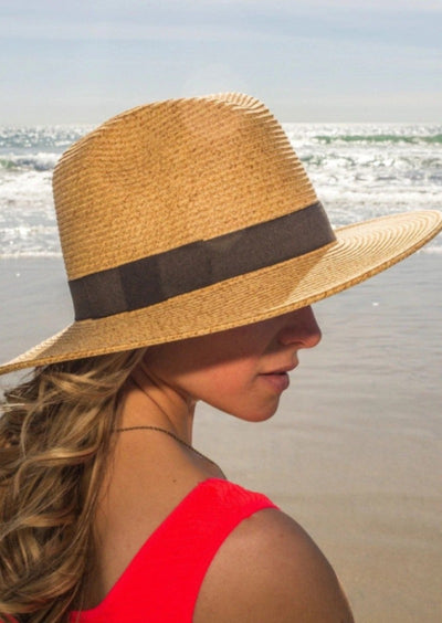 Fedora Womens Hat With Bow Tan Large Heads