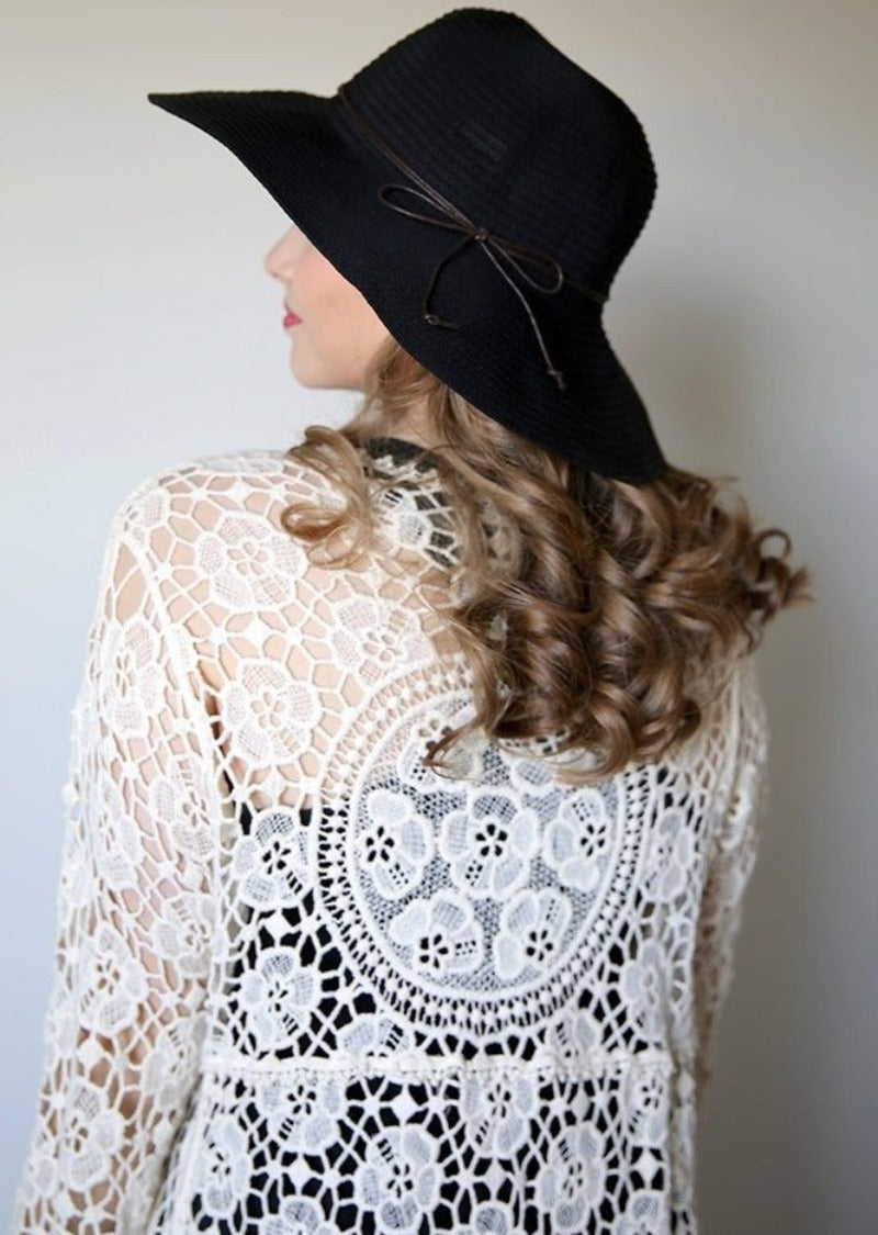 Laguna Black Travel Hat For Women Packable XLarge