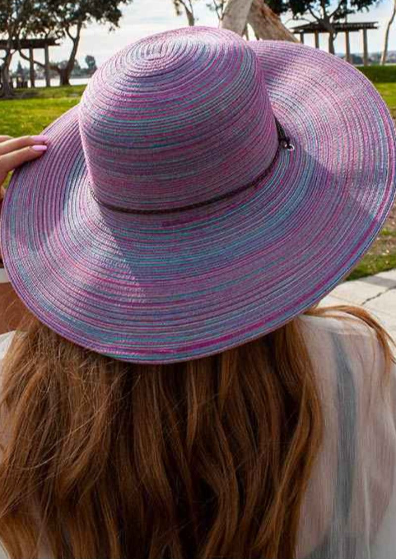 Purple hat for women with chinstrap