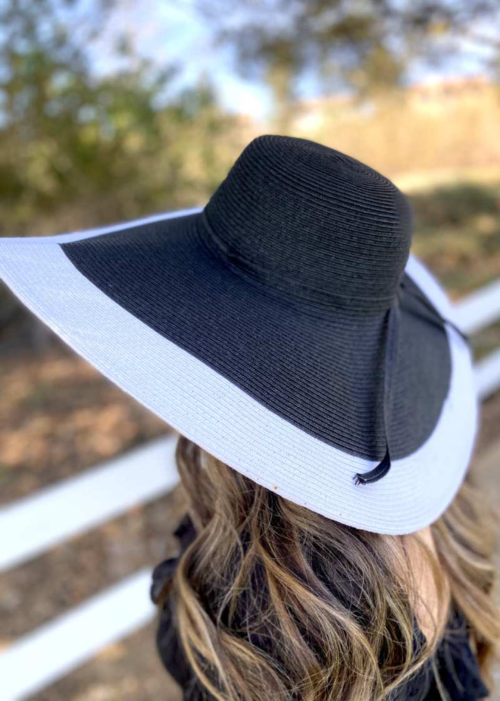 Rebecca Extra Large Black Derby Hat Womens Floppy Hat 8 Inch Brim Sungrubbies