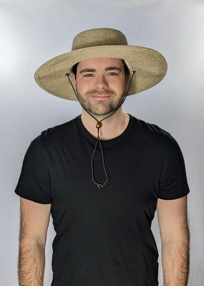 Big Head Sun Hat Mens UPF 50+ Breathable Straw Hat